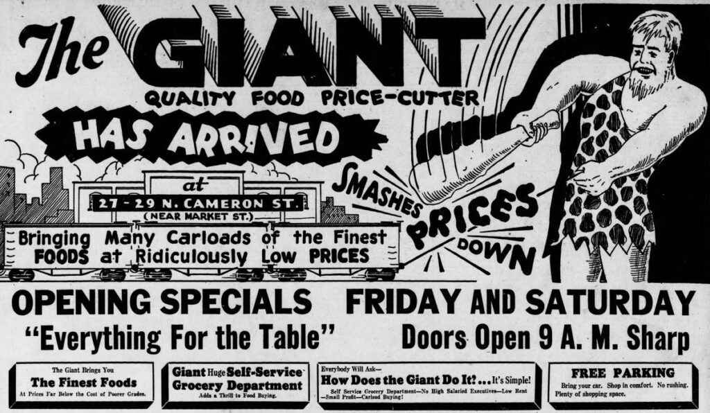 Giant Food Price Cutter 1933